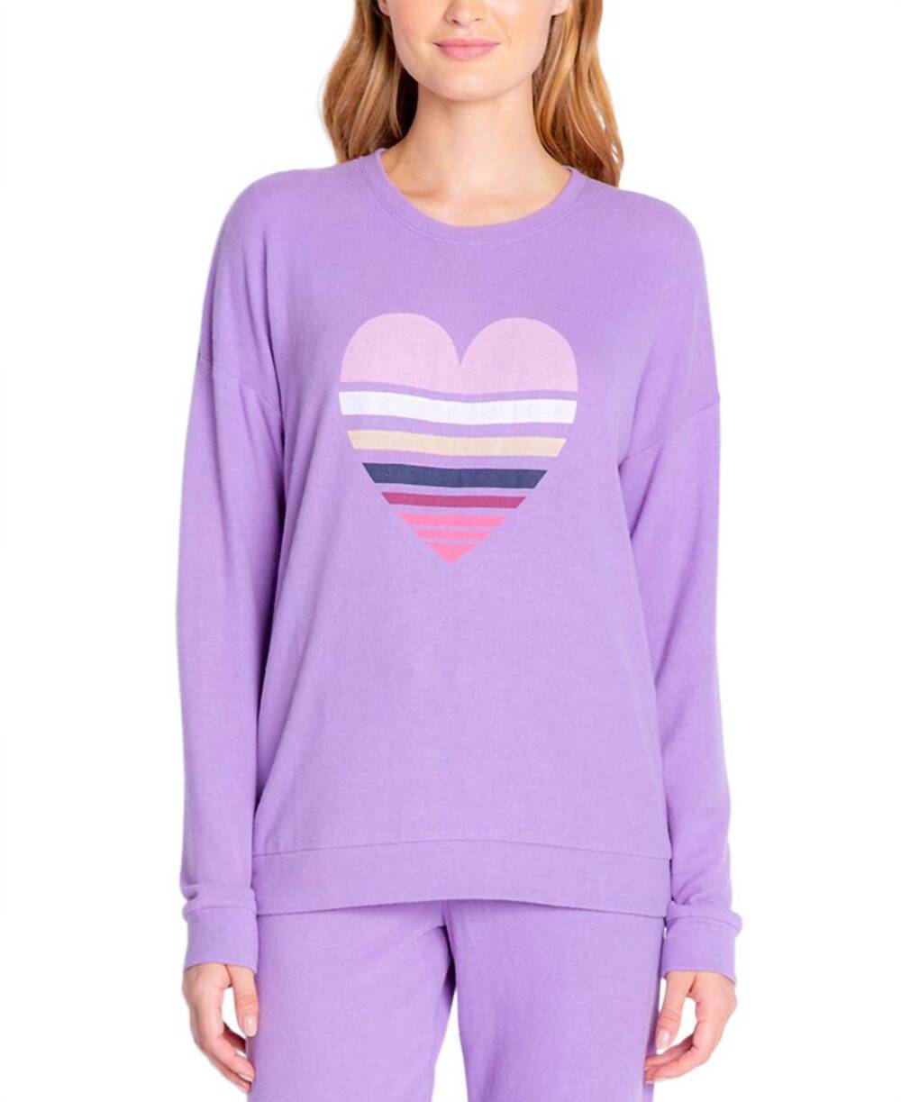 NEW INSOMNIAX butter jersey long sleeve crewneck pajama top in lilac